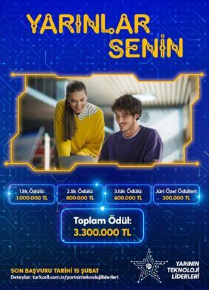 Turkcell'in 'Yarının Teknoloji Liderleri' yarışmasına başvurular devam ediyor