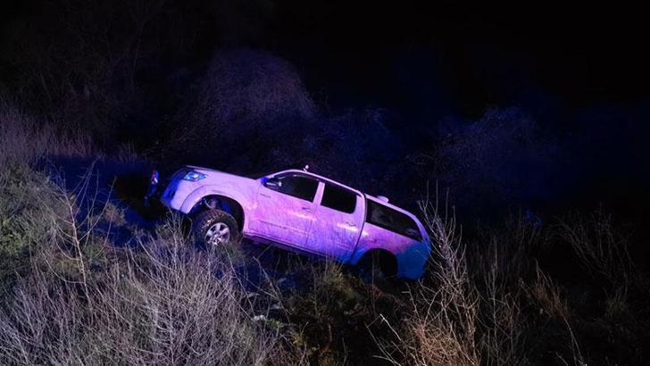 Kamyonetin şarampole yuvarlandığı kazada sürücü yaralandı