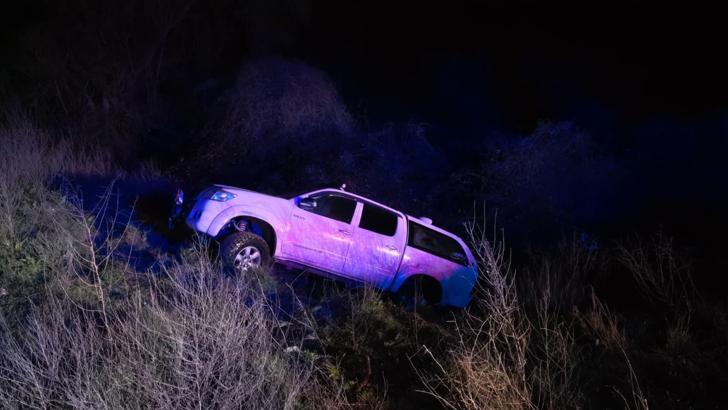 Kamyonetin şarampole yuvarlandığı kazada sürücü yaralandı