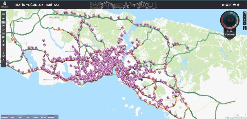 İstanbul- İstanbul'da trafik yoğunluğu yüzde 89'a ulaştı