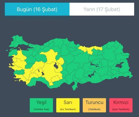İçişleri Bakanlığı'ndan 'sağanak' ve 'fırtına' uyarısı