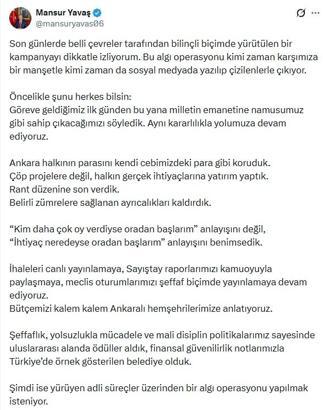 Yavaş: Benim kendimden en ufak şüphem yok çünkü saklayacak hiçbir şeyim yok