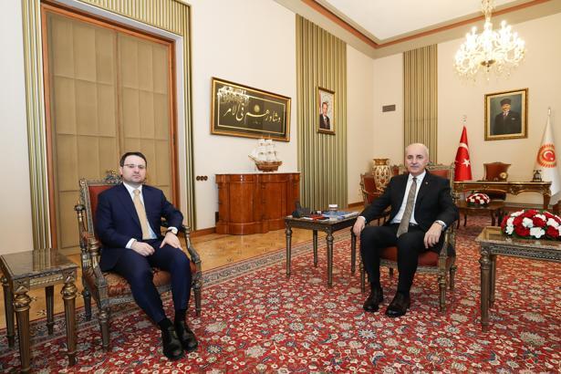 TBMM Başkanı Kurtulmuş, Adalet Bakanı Gürlek'i kabul etti