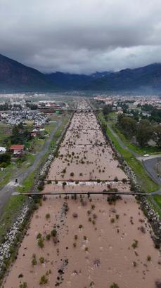 Köyceğiz Gölü taştı; su altında kalan kordon dronla görüntülendi