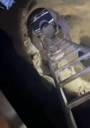 Evinin bahçesinde kaçak kazı yapan şüpheli yakalandı