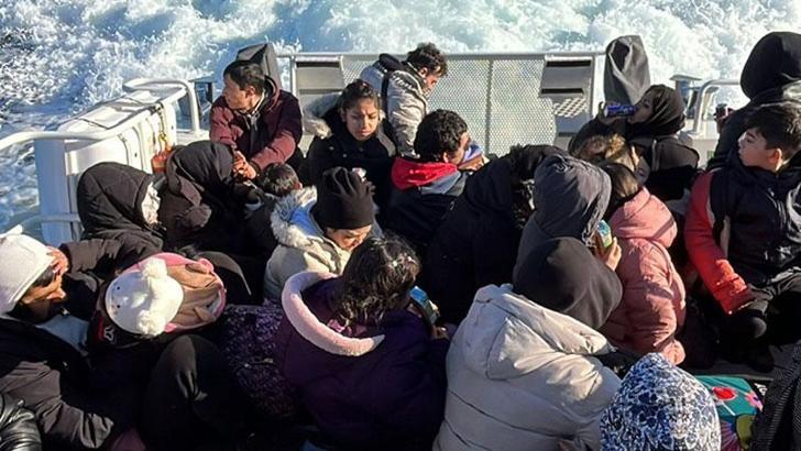 Milas’ta mahsur kalan 44 kaçak göçmen kurtarıldı