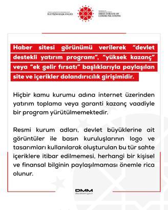 DMM'den dolandırıcılık uyarısı