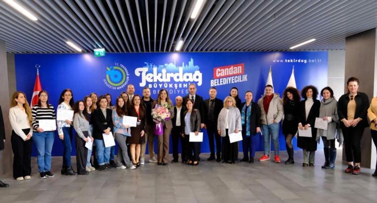 Tekirdağ Büyükşehir Belediyesi'nin açtığı Almanca kursunda ilk sertifikalar verildi