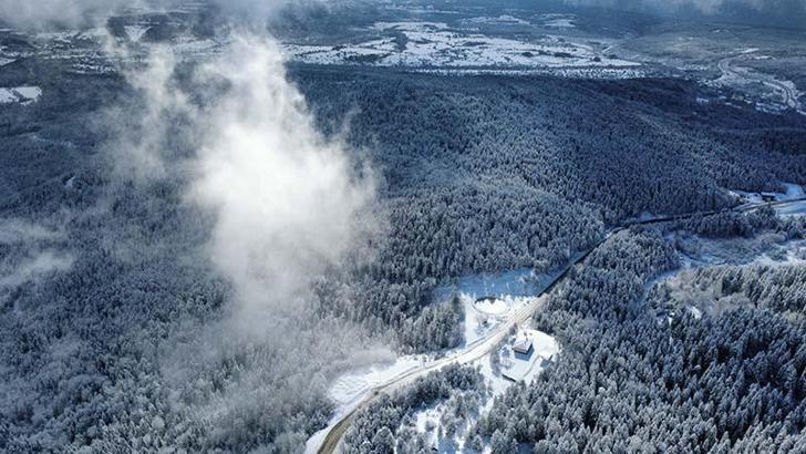 Karabük’ün yüksek kesimlerinde kar etkili oldu