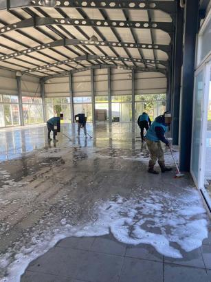 Muğla'da yükümlülerden sosyal tesislere ramazan temizliği