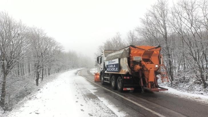 Kocaeli’nin yüksek kesimlerine kar yağdı