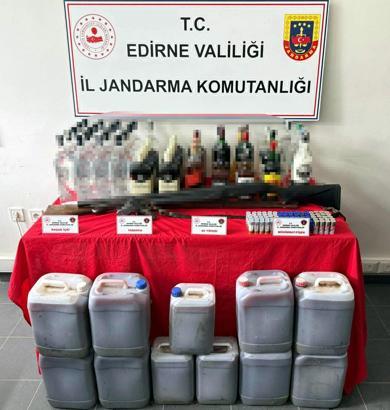 Edirne'de sahte ve kaçak içki ele geçirildi