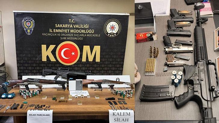 Atölyeye çevrilen evde kalem görünümlü silahlar ele geçirildi