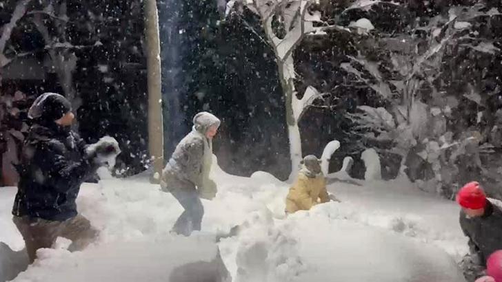 Ordu’da çocukların kar keyfi