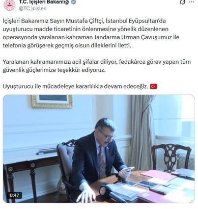 Bakan Çiftçi'den operasyonda yaralanan uzman çavuşa 'geçmiş olsun' telefonu