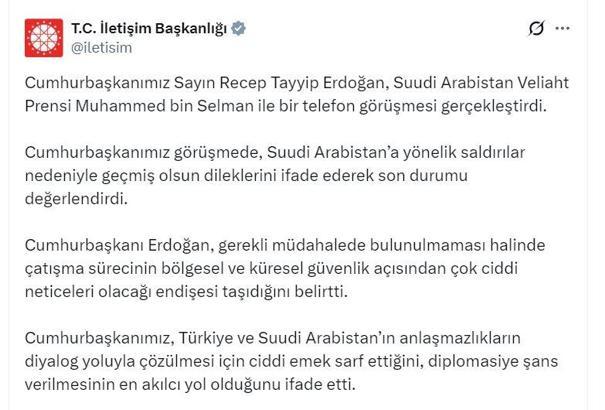 Cumhurbaşkanı Erdoğan, Suudi Arabistan Veliaht Prensi Selman ile görüştü