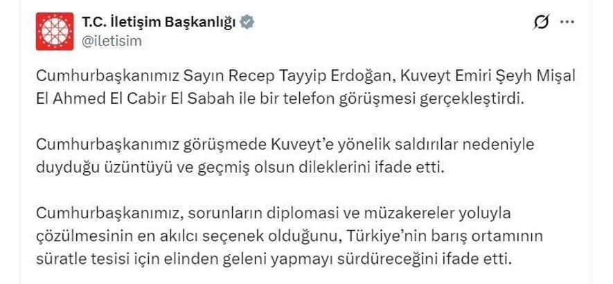 Cumhurbaşkanı Erdoğan, Kuveyt Emiri El Sabah ile görüştü