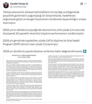 Cevdet Yılmaz: Dünyanın en büyük 16'ncı ekonomisi olmayı öngörüyoruz