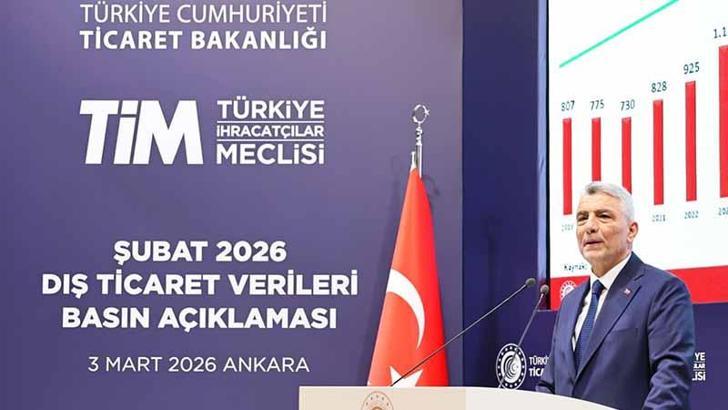 Bakan Bolat: Şubat ayı ihracatı 21 milyar 65 milyon dolar