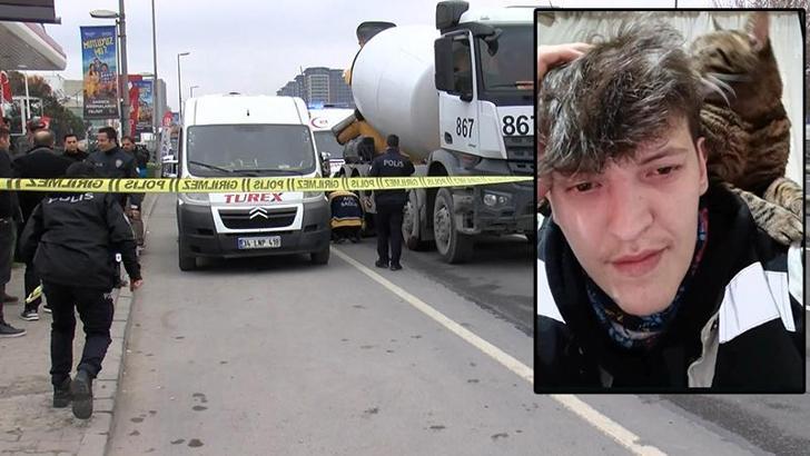 Güngören'de minibüse çarptıktan sonra üzerinden beton mikseri geçen motosikletli öldü