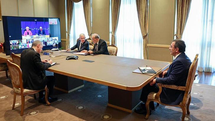 Cumhurbaşkanı Yardımcısı Yılmaz, Çevrimiçi Liderler Toplantısı'na katıldı