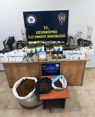 Edirne’de çok sayıda makaron ve kaçak tütün ele geçirildi