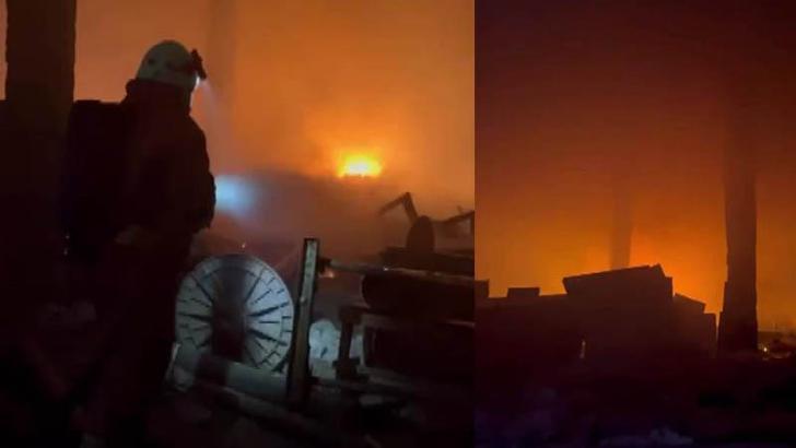 Kahramanmaraş’ta çırçır fabrikası yandı