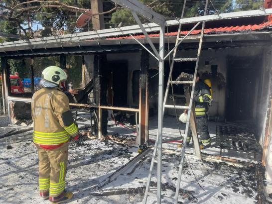 Samandağ’da ev yangını