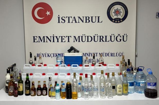 İstanbul- Büyükçekmece'de sahte içki operasyonu