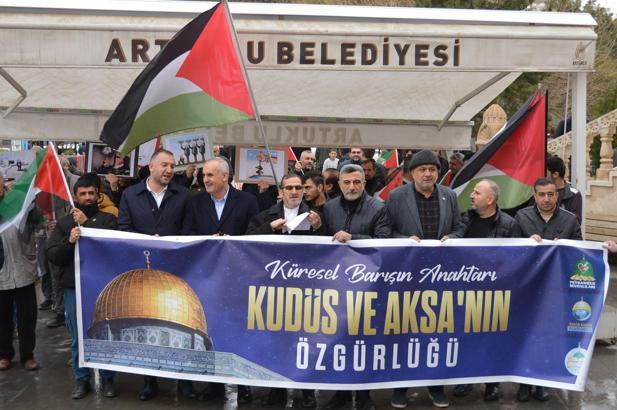 Mardin’de ‘Dünya Kudüs Günü’nde İsrail protestosu