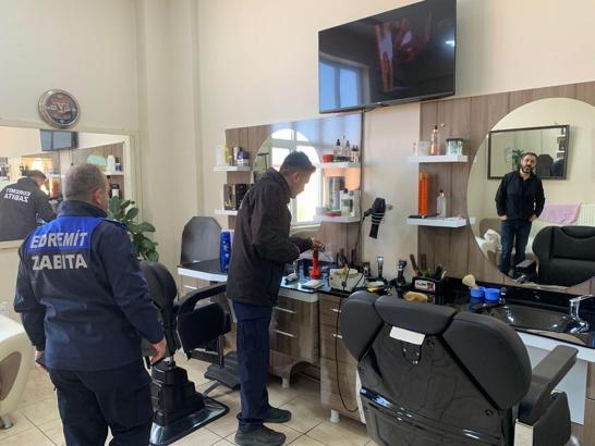 Edremit’te berberler denetleniyor