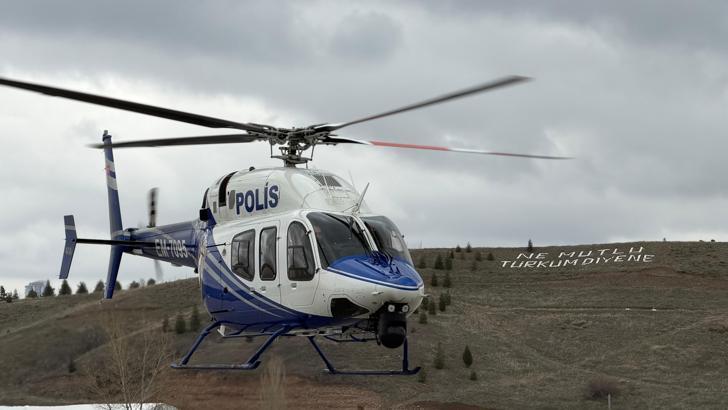 Başkentte polisten helikopter destekli trafik denetimi