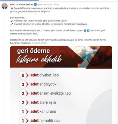 36 ilaç daha SGK'nın geri ödeme listesinde