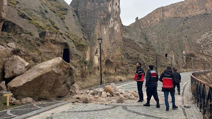 Soğanlı Vadisi’nde kaya parçası düştü