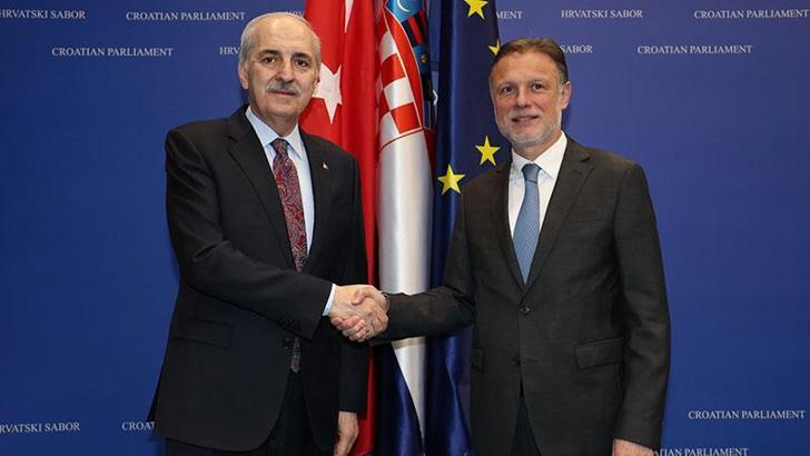 TBMM Başkanı Kurtulmuş, Hırvatistan Meclis Başkanı Jandrokovic ile bir araya geldi