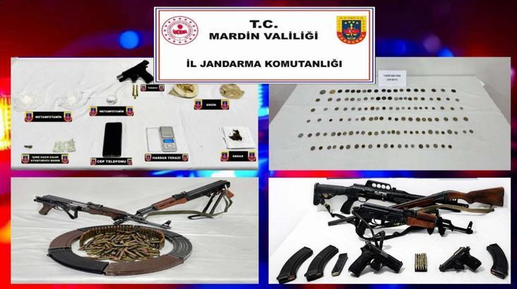 Mardin'de silah ve tarihi eser kaçakçılığı operasyonunda 6 gözaltı