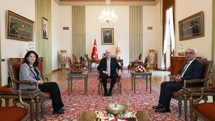 TBMM Başkanı Kurtulmuş, DEM Parti'li Buldan ve Sancar'ı kabul etti