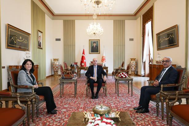 TBMM Başkanı Kurtulmuş, DEM Parti'li Buldan ve Sancar'ı kabul etti