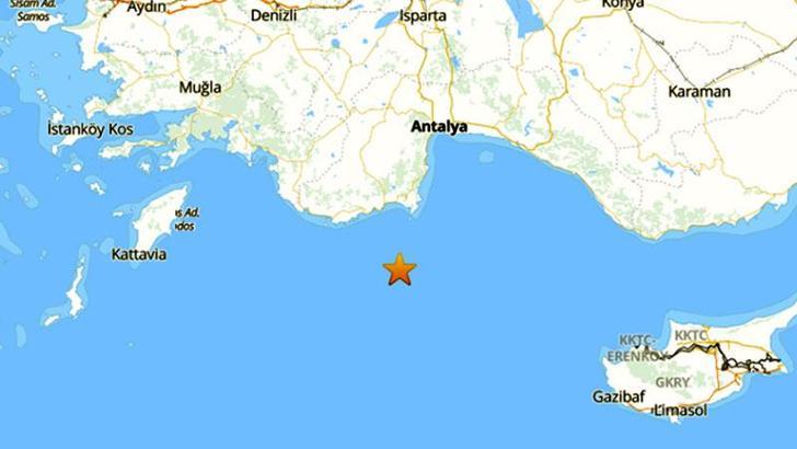 Akdeniz'de 4,2 büyüklüğünde deprem