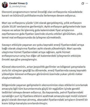 Cumhurbaşkanı Yardımcısı Yılmaz: Ekonomimiz dışsal şoklara karşı direncini korumaktadır