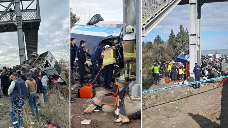 Ankara'da özel halk otobüsü, üst geçidin ayağına çarptı: 4 ölü, 13 yaralı