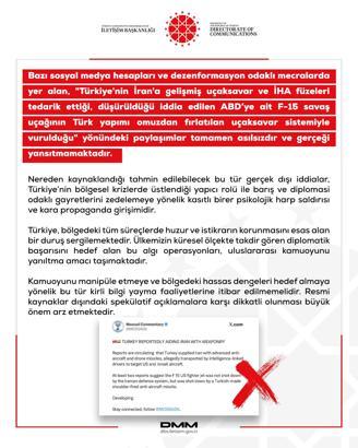 DMM: Türkiye'nin İran'a gelişmiş uçaksavar ve İHA füzeleri tedarik ettiği iddiaları asılsızdır