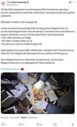 25 ilde silah kaçakçılarına yönelik operasyon: 404 gözaltı