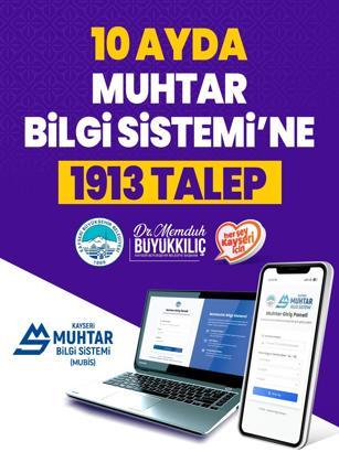 Muhtar Bilgi Sistemi’nde 10 ayda 1913 talep oluşturuldu
