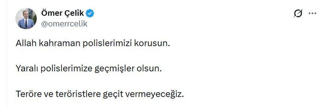AK Parti'li Çelik: Teröre ve teröristlere geçit vermeyeceğiz