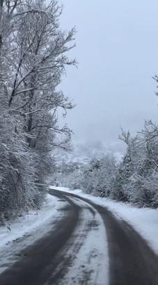 Gerede'de kar yağışı etkili oldu