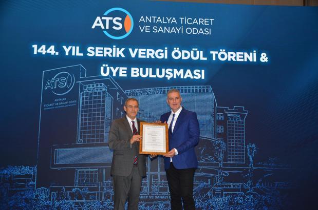 ATSO’nun 144’üncü yılı kapsamında Serik’te vergi ödül töreni düzenlendi