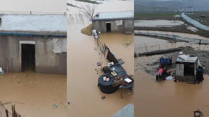 Siirt’te sağanak nedeniyle dere taştı, ev ve arazileri su bastı