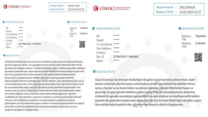 Vatandaşlardan Türk polisine binlerce teşekkür mektubu