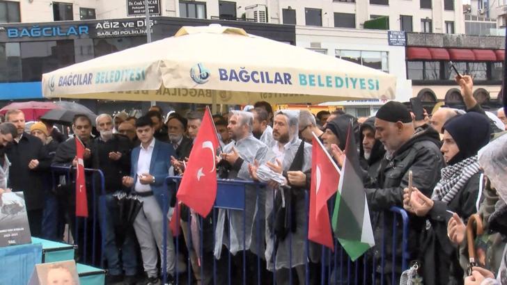 İsrail'in Filistinli mahkumlar hakkında aldığı idam kararı Bağcılar'da protesto edildi
